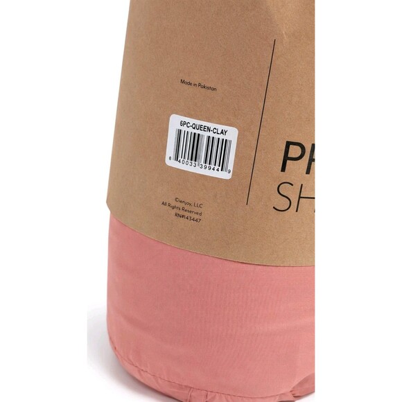 ienjoy Home Premium 6 Piece Queen Sheet Set Pink Clay Microfiber Deep Pocket NWT - Picture 11 of 12